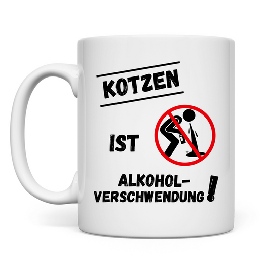 Premium Tasse "Alkoholverschwendung"
