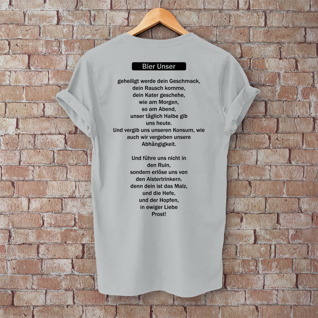 Premium T-Shirt "Bier Unser" (Backprint)