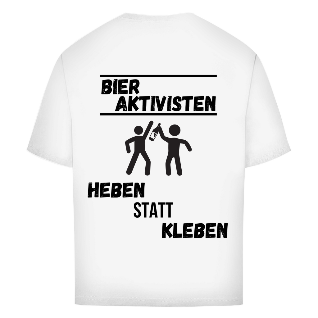 Premium Oversized T-Shirt "Bier Aktivisten" (Backprint)