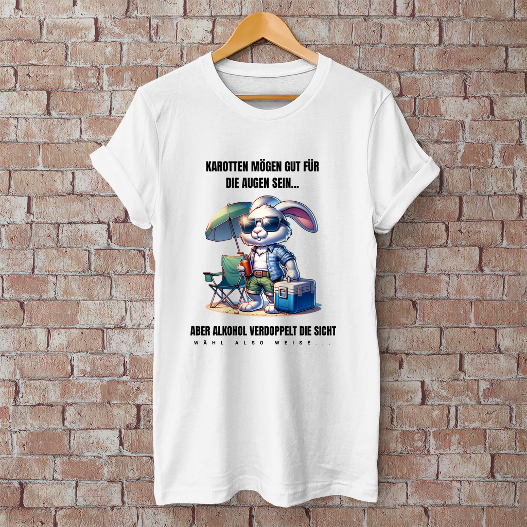 Premium T-Shirt "Karotten oder Alkohol?"