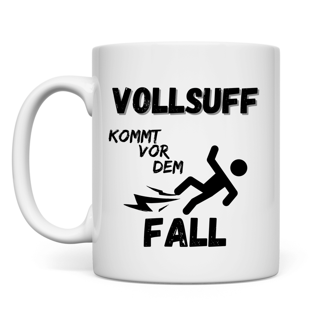 Premium Tasse "Vollsuff kommt vor dem Fall"