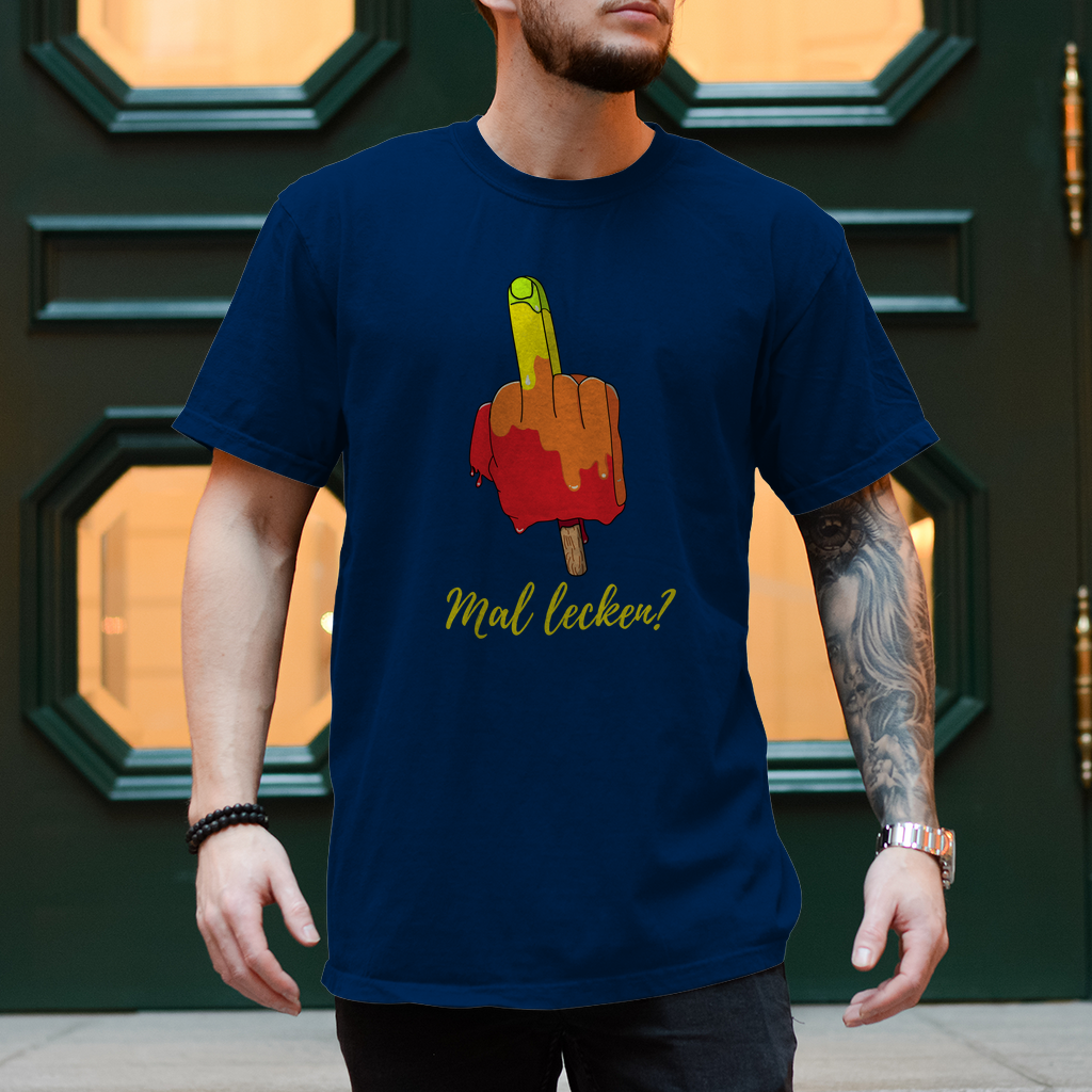 Premium T-Shirt "mal lecken?" (Man)