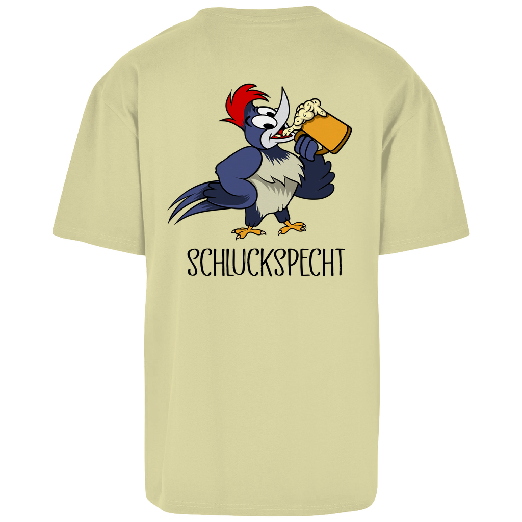 Premium Oversized T-Shirt "Schluckspecht" (Backprint)
