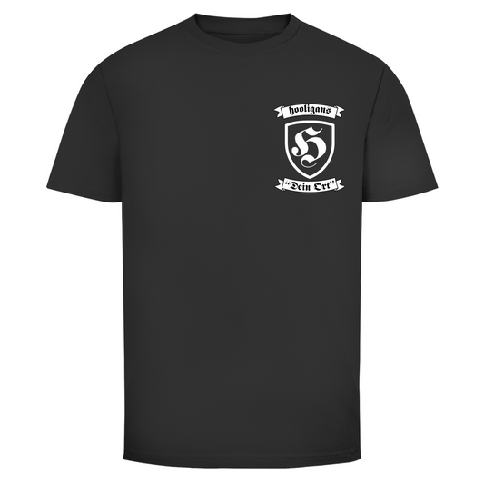 Premium T-Shirt "Hooligans - Badge" (personalisierbar)