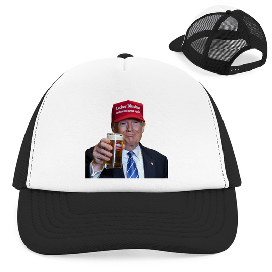 Premium Trucker Cap "Trump - Lecker Bierchen" (Snapback)