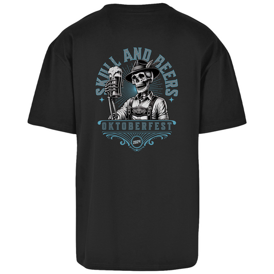 Premium Oversized T-Shirt "Skull and Beers" (Backprint)