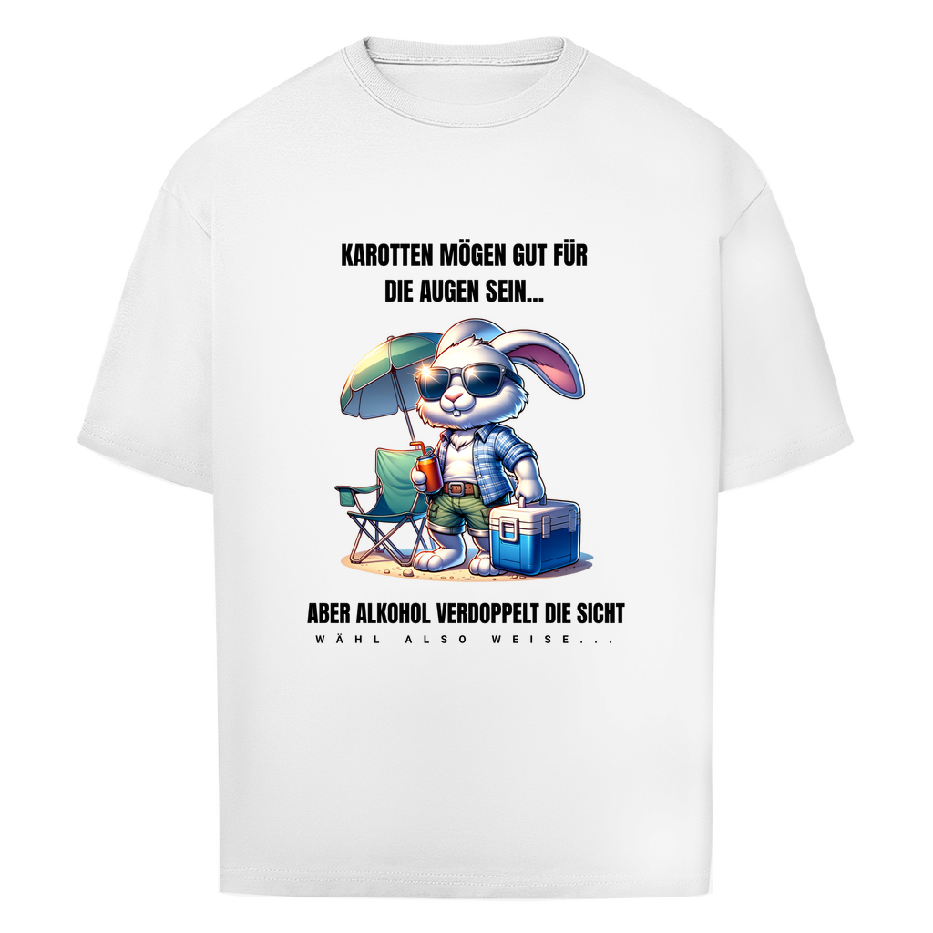 Premium Oversized T-Shirt "Karotten oder Alkohol?"