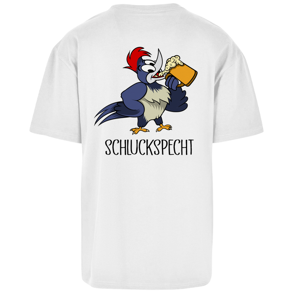Premium Oversized T-Shirt "Schluckspecht" (Backprint)