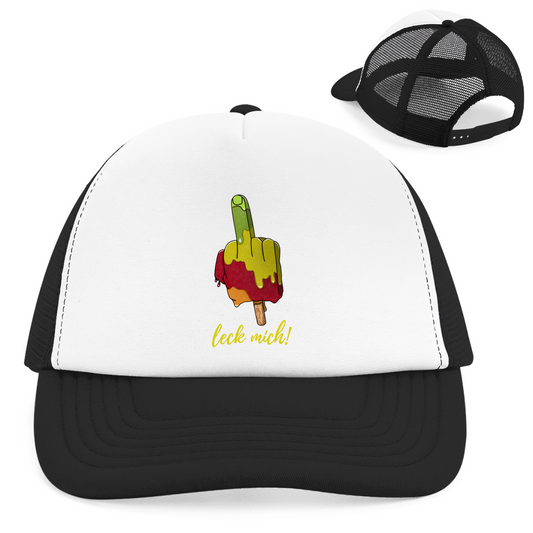 Premium Trucker Cap "leck mich!" (Snapback)