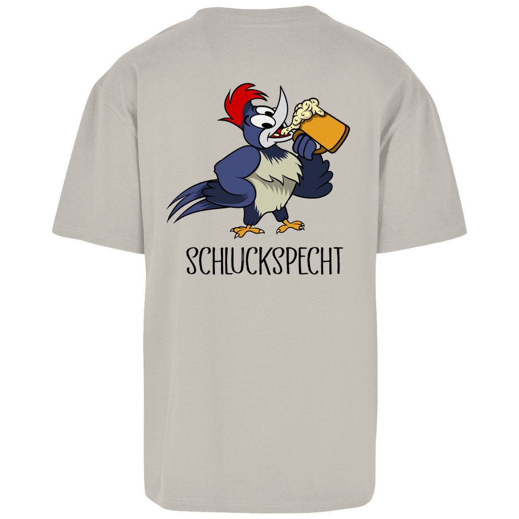 Premium Oversized T-Shirt "Schluckspecht" (Backprint)