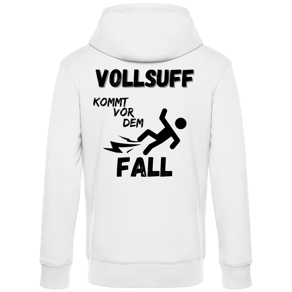 Premium Hoodie "Vollsuff kommt vor dem Fall" (Backprint)