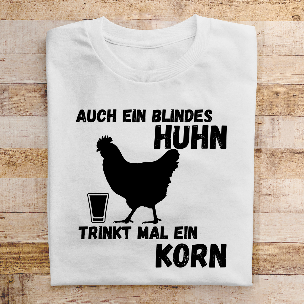 Premium T-Shirt "Blindes Huhn"