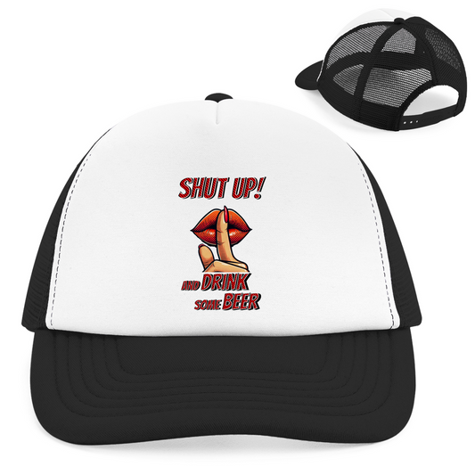 Premium Trucker Cap "Shut up!" (Snapback)