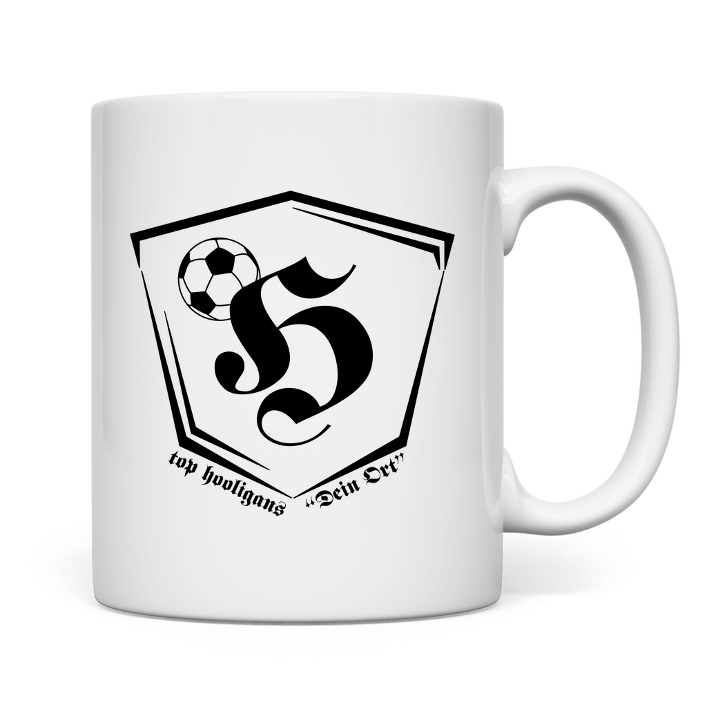Premium Tasse "Top Hooligans Headquarters" (personalisierbar)