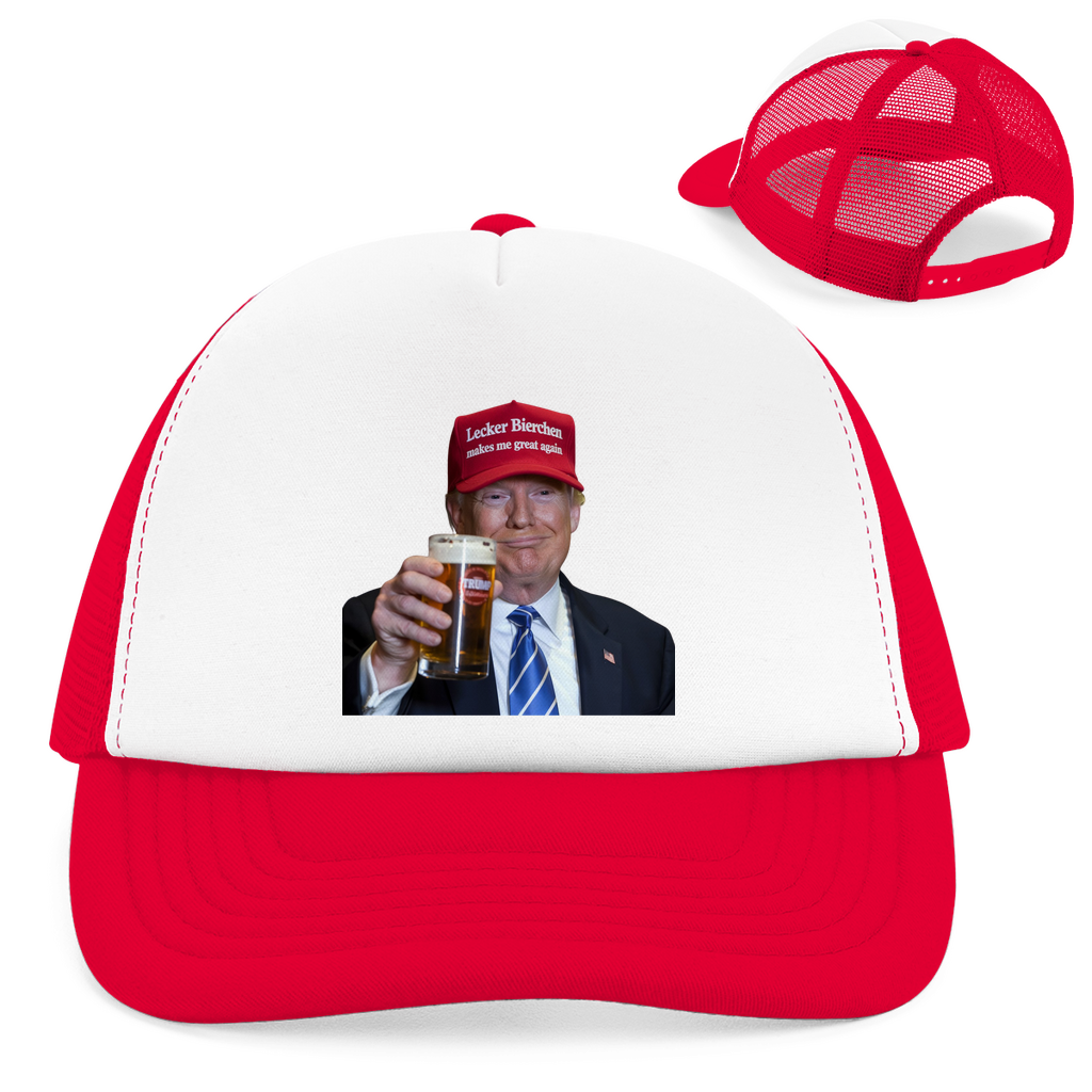 Premium Trucker Cap "Trump - Lecker Bierchen" (Snapback)
