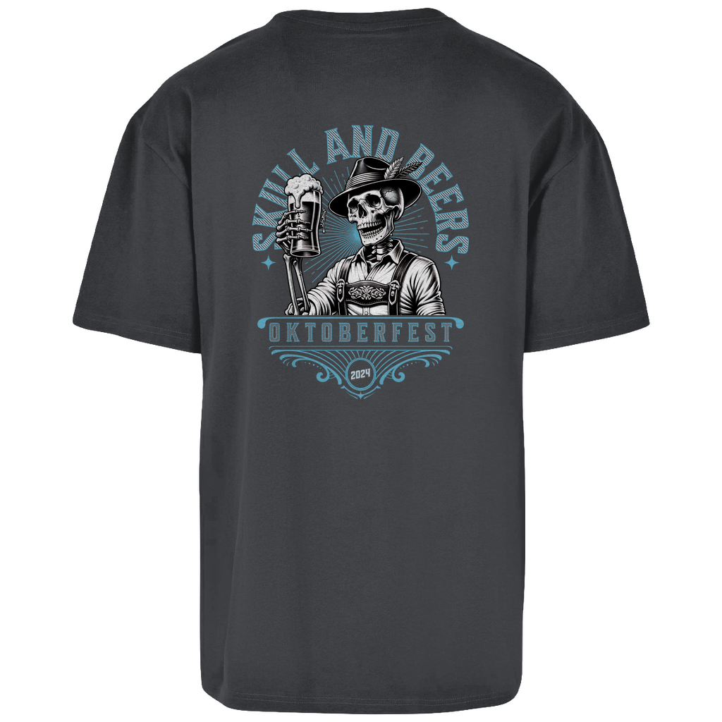 Premium Oversized T-Shirt "Skull and Beers" (Backprint)