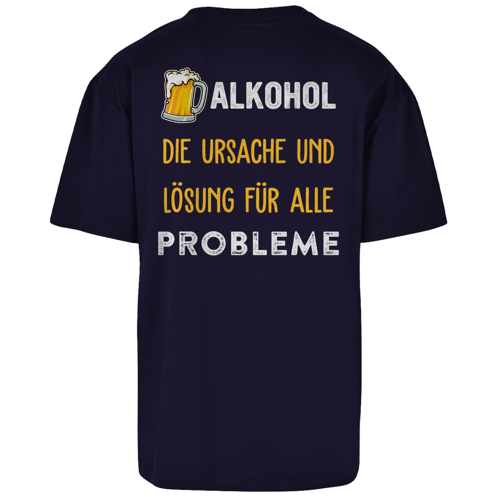 Premium Oversized T-Shirt "Problem und Lösung" (Backprint)