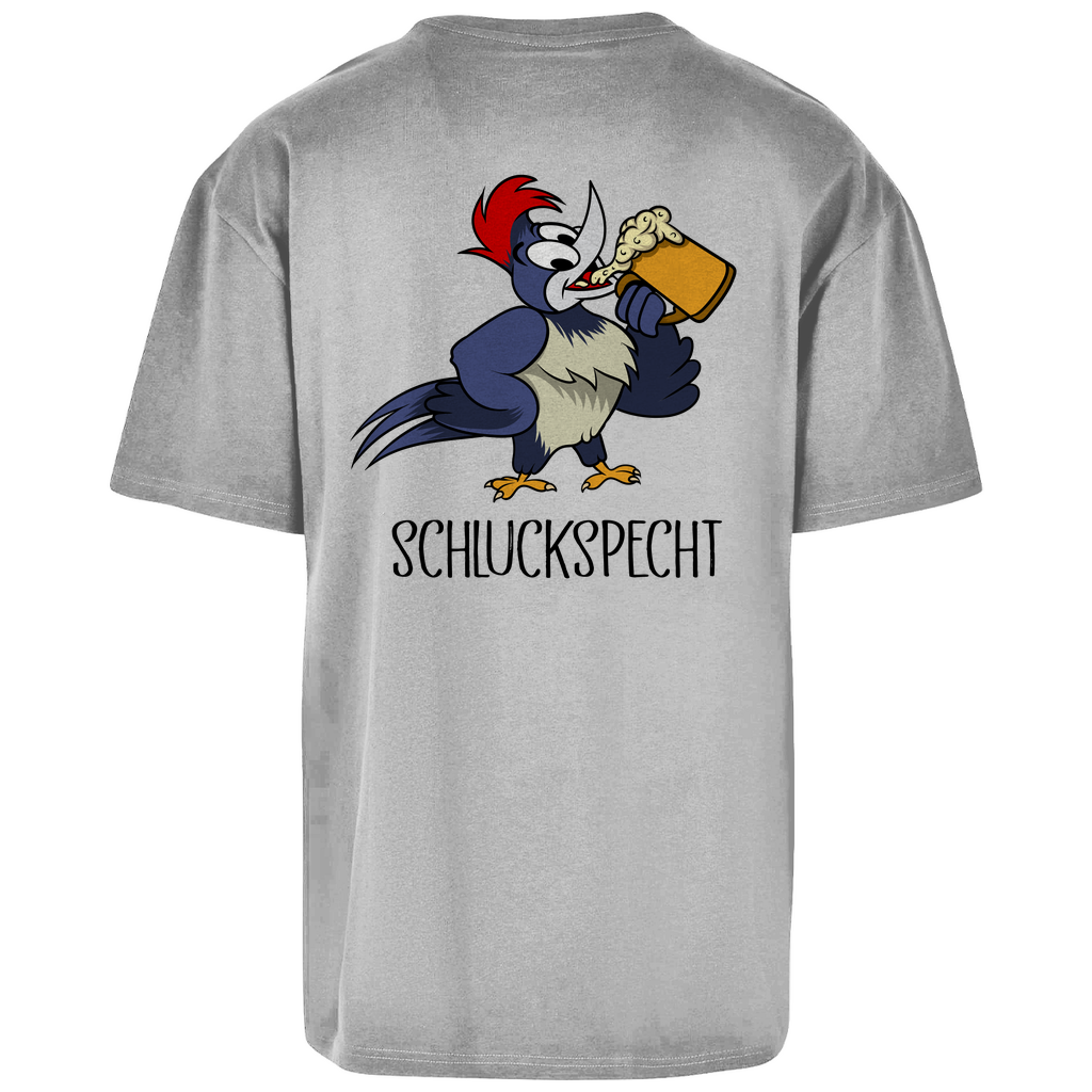 Premium Oversized T-Shirt "Schluckspecht" (Backprint)