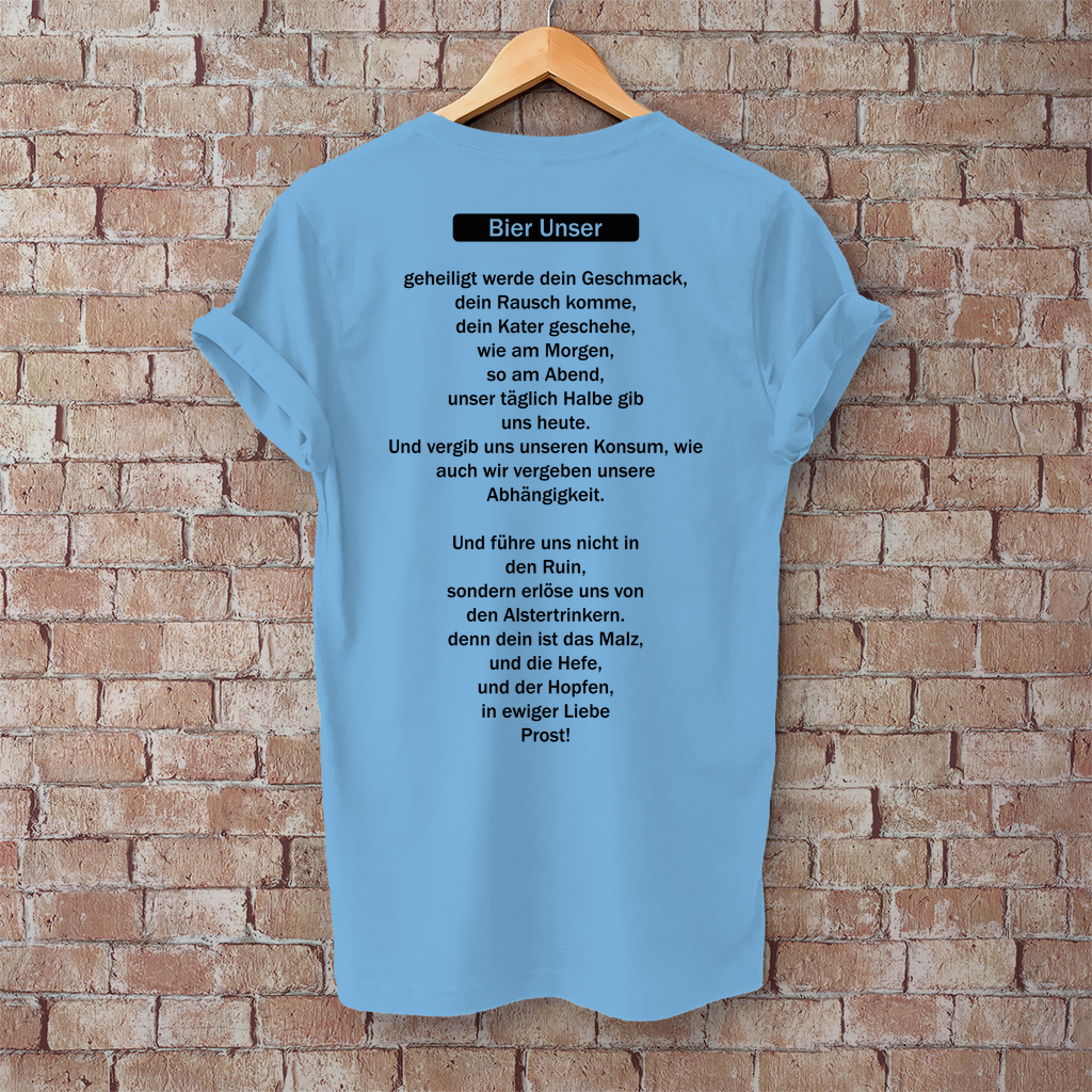 Premium T-Shirt "Bier Unser" (Backprint)