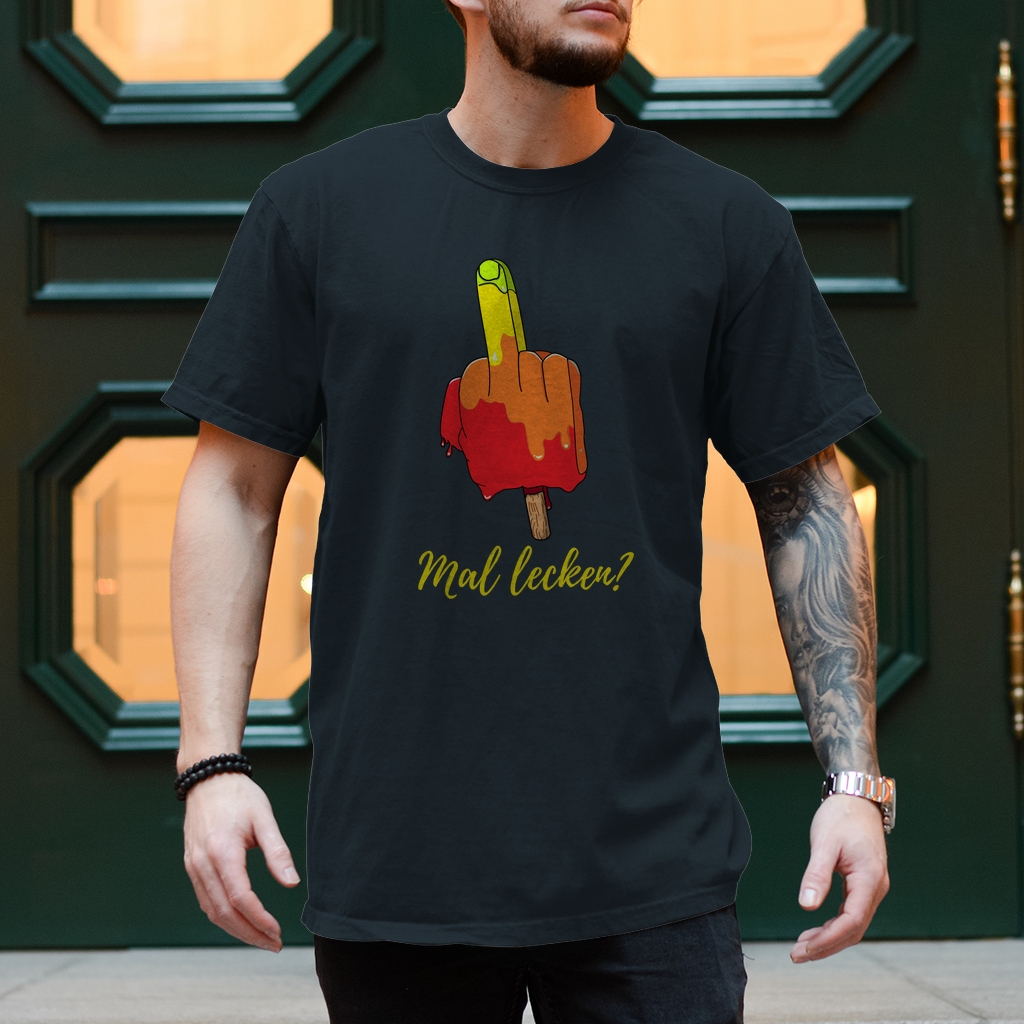 Premium T-Shirt "mal lecken?" (Man)