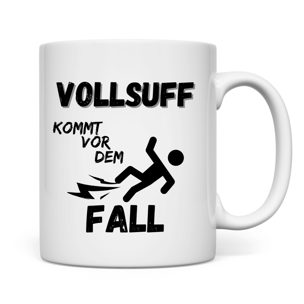 Premium Tasse "Vollsuff kommt vor dem Fall"