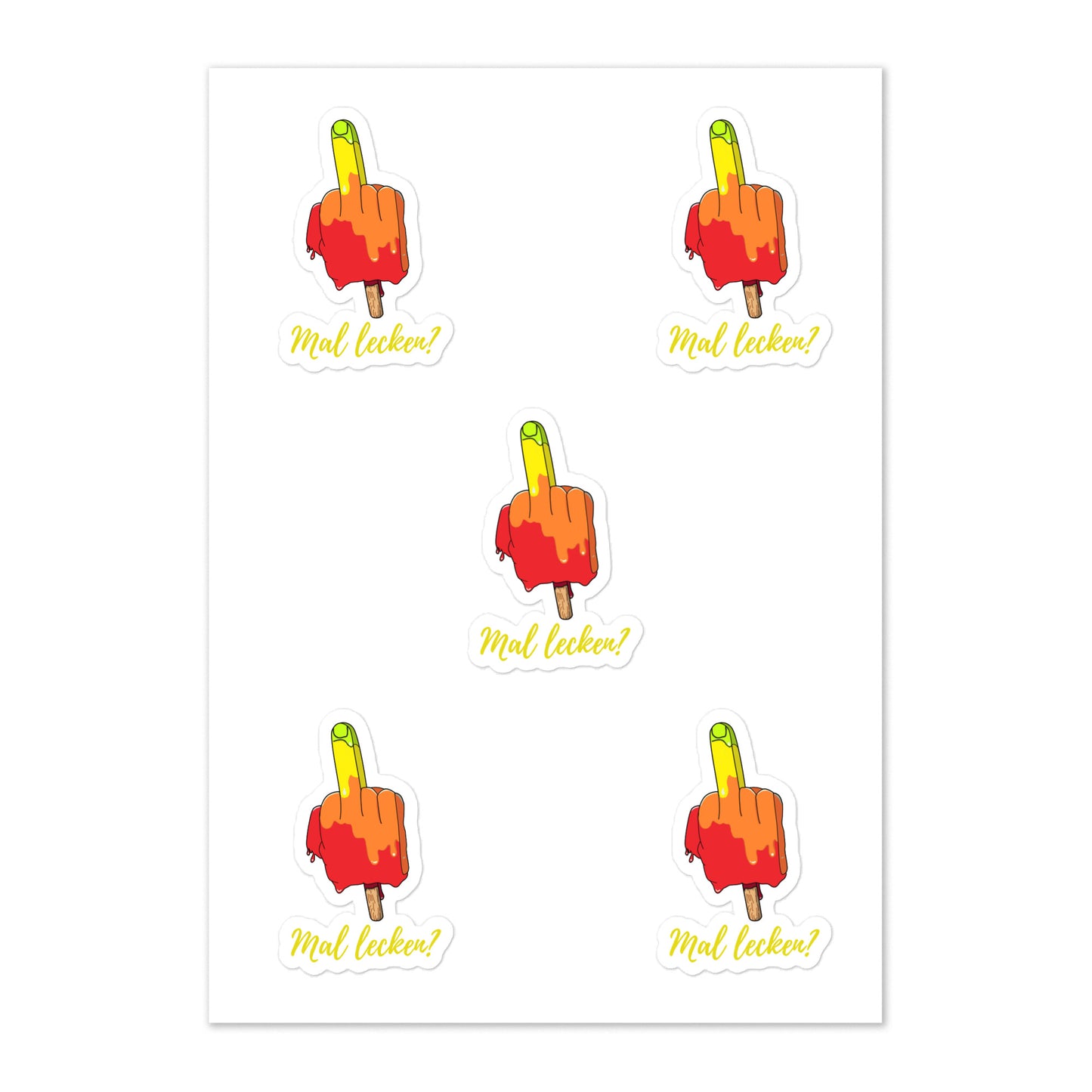Premium Sticker Bogen "mal lecken?" (5 Sticker)